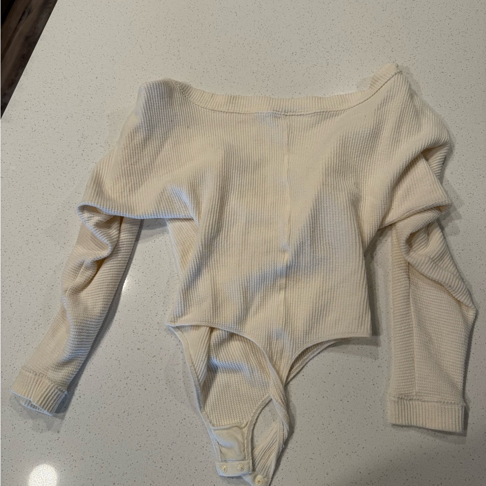 Free People Cream Off-Shoulder Bodysuit
